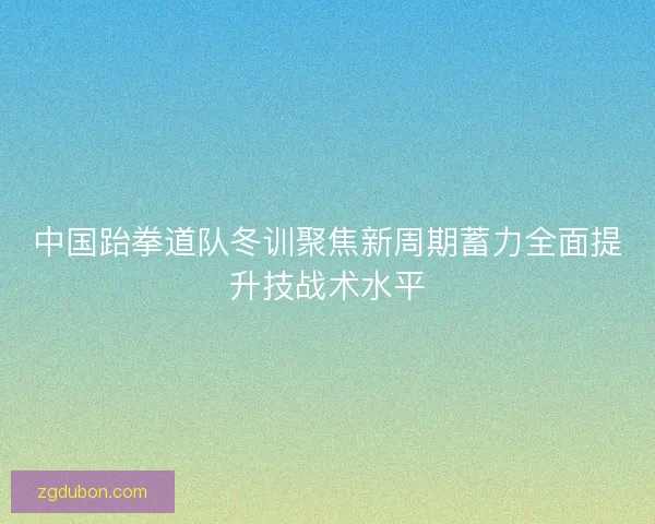 中国跆拳道队冬训聚焦新周期蓄力全面提升技战术水平
