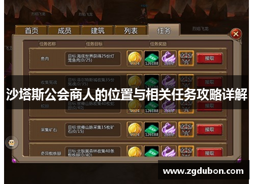 沙塔斯公会商人的位置与相关任务攻略详解